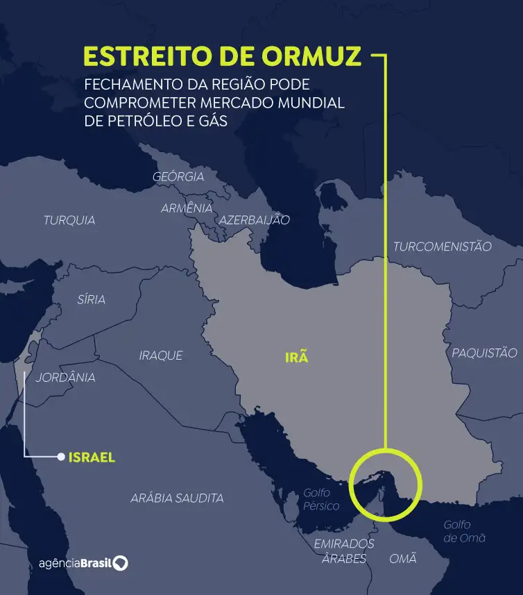 Arte/EBC Mapa Estreito de Ormuz